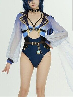 Genshin Kaeya Costume Swimsuit Set Onepiece Cute Cosplay